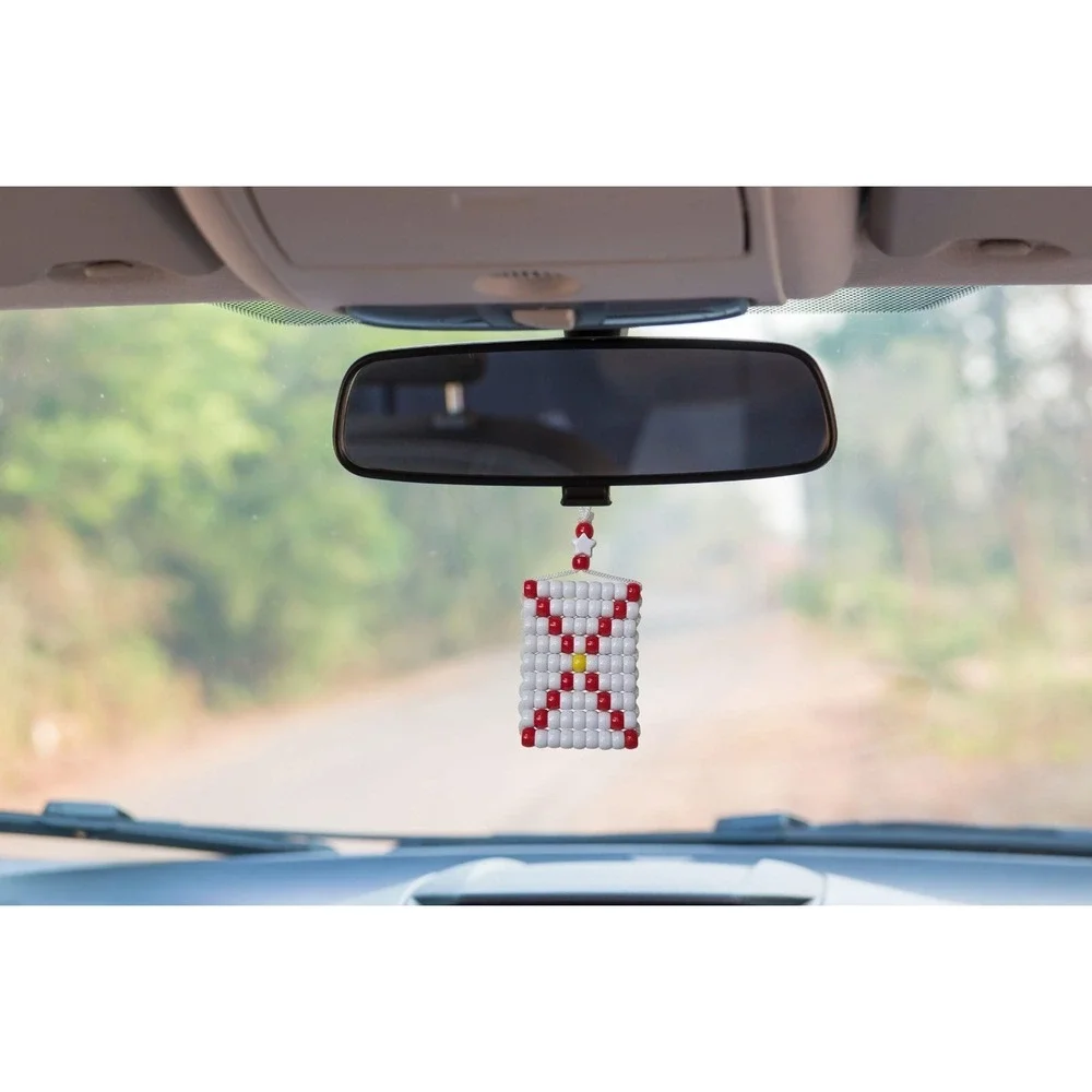 Florida State Flag Car‎ Mirror Danglers/Necklace . Mini Beaded Flag 2.5